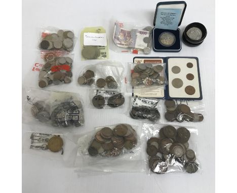 A collection of mainly British coins to include Britain's first decimal coins, Charles and Diana commemorative wedding coins 