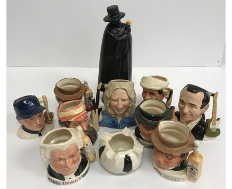 A collection of Royal Doulton medium sized character jugs comprising "Status Quo Francis Rossi" (D6961), limited edition No'd