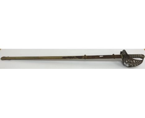 A Victorian 1887 pattern Heavy Cavalry sword by Robert Mole &amp; Sons, the fullered blade with Royal insignia inscribed "Rob