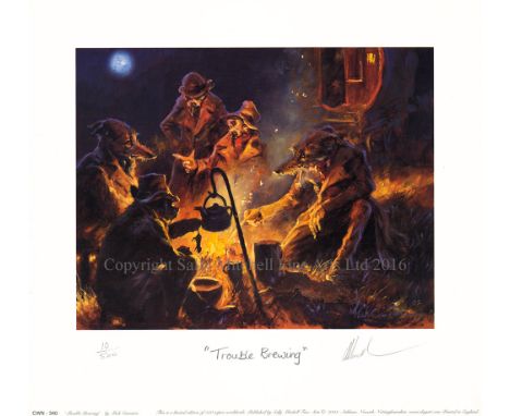 Mick Cawston Limited Edition Print "Trouble Brewing" Print Number 10/500 Unframed Signed and Numbered by Mick in Excellent Co