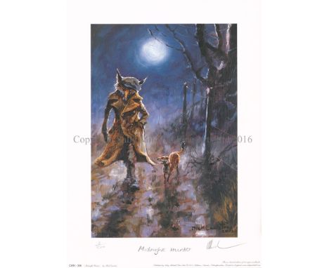 Mick Cawston Limited Edition Print, "Midnight Hunter", Number 2/500 10.5"x 7" Unframed Signed and numbered by Mick in Excelle