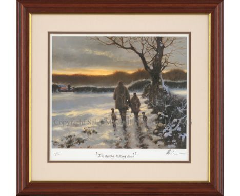 Mick Cawston Limited Edition Print "I'll do the Talking Son" 10"x 12" (Framed 18"x 19") Sold Framed as Shown in Good Conditio