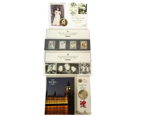 Royal Mail Mint Stamps, Queen Mother First Day Cover, Royal Mint Celebration of Britain The Big Ben Coin - Shipping Group A