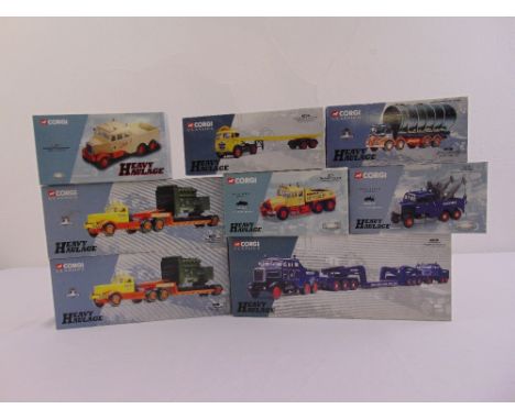 Corgi Classics Heavy Haulage diecast transporters 17701, 55501 x2, 12801, 17502, CC11101, 13902, 17905, all in original packa