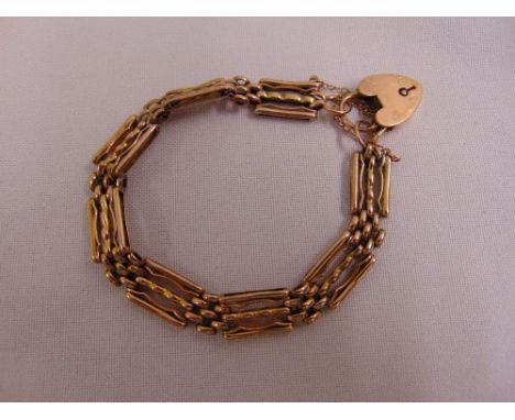 9ct yellow gold gate link bracelet, approx total weight 16.5g