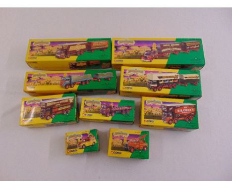 Corgi Classics The Showmans Range diecast to include 21701, 15901, 27602, 09901, 12601, 27801, 24401, 16101, 06601, all in mi