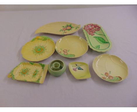 A quantity of Carltonware dishes and plates and a Clarice Cliff posy holder  (8)