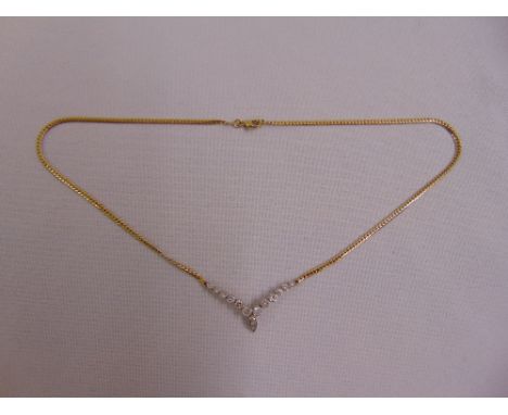 18ct gold diamond and ruby necklace, approx total weight 9.4g