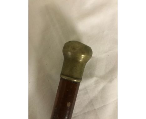 A Victorian blue and gilt lozenge cross-section walking/swordstick (A/F)