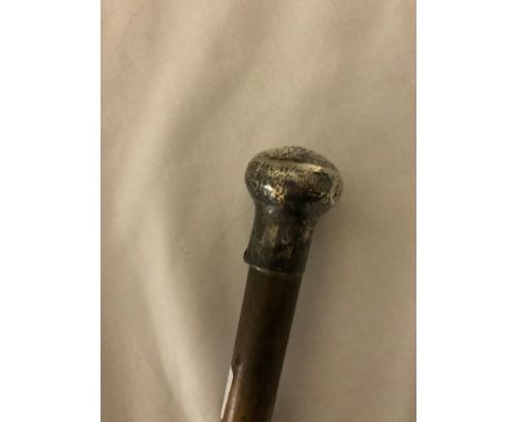 A HM silver R F C topped walking stick