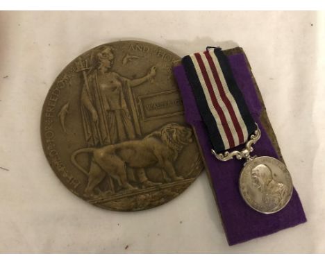 A WWI Military Medal and death plaque, won on the first day of the Somme 1916 by 12875 Corporal Walter Gould 7th Battallion L