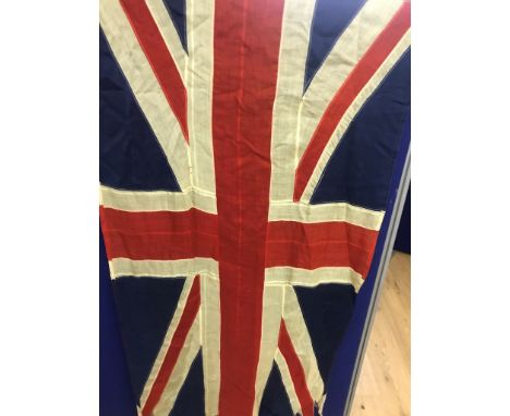An original 1943 dated single panel stitched WWII Royal Armoured Corps tank flag with R. A. C. markings