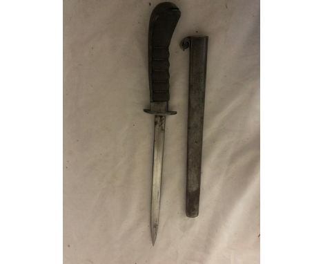 An unusual Victorian trench dagger with orginal scabbard