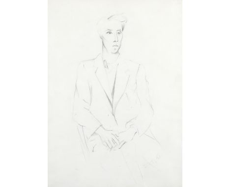 ‡David Tindle RA (b.1932) Portrait of John Minton (1917-1957), seated Signed with initials and dated DDT, 51 (lower right) Pe
