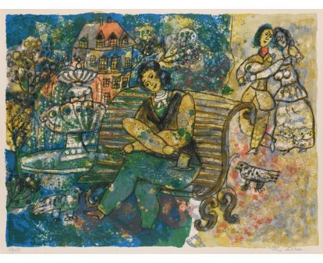 ‡Théo Tobiasse (French 1809-1976) La bohème Signed and numbered 52/175 Theo Tobiasse (in pencil to margin) Lithograph 47.9 x 