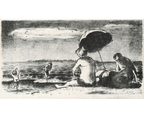 ‡Edward Ardizzone CBE, RA (1900-1979) On the Beach at Cannes Signed Edward Ardizzone (in pencil, lower right) and inscribed O