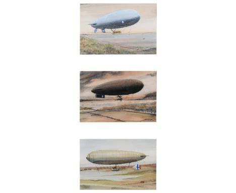 ‡Norman Wilkinson CBE, RI (1878-1971) A British SS Class Airship; SS 40 (The Black Ship); Willows No.4 (His Majesty's Airship