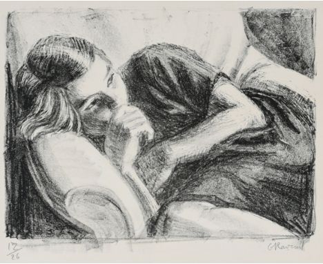 ‡Gwen Raverat (1885-1957) Girl resting Signed and numbered 12/26 G Raverat (in pencil to margin) Lithograph 31.6 x 40.5cm (sh