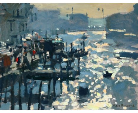 ‡Ken Howard OBE, RA (1932-2022) Afternoon Light from the Ponte degli Scalzi, Venice Signed Ken Howard (lower right) Oil on bo