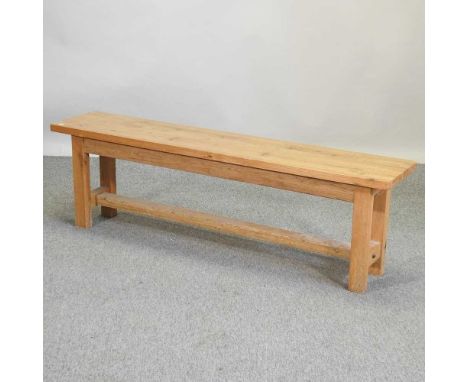 A modern rustic oak bench149w x 30d x 45h cm