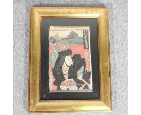 A Japanese woodblock print, early 20th century, in a modern frame37 x 23cm