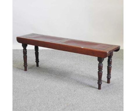 An unusual Victorian bench, with folding legs121w x 30d x 43h cmCondition report: Usable and solid. Folds away ok and appear 