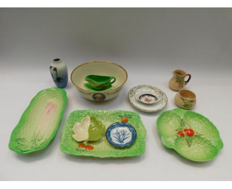 A Royal Copenhagen vase together with a quantity of ceramics to include: Carlton Ware and Beswick salad ware, modern bowl, Wa