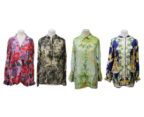 A large collection of floral blouses to include a Mondi, Loewe, Gucci, Christian Dior, Mario Yucci, Stella McCartney, Paul Sm