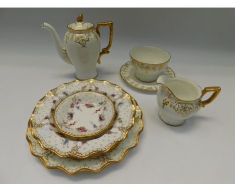 A Royal Crown Derby Antionette plate approx 25.5cm diameter, with a Royal Crown Derby Antoinette plate approx 20cm diameter ,