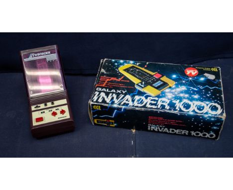 1970s vintage Actronics Twin Vader game, battery operated, working with no box along with a CGL 70s Galaxy Invader 1000 with 