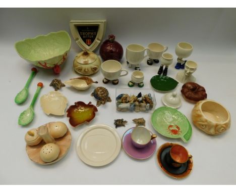 A collection of mid 20th |Century Carlton ware china and porcelain items to include salad bowls, novelty cups, coffee cans, c