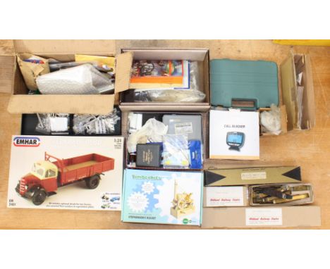 A collection of assorted model railway and other toys and parts to include: Emhar Bedford OLBD, Timberkits Rocket, various to