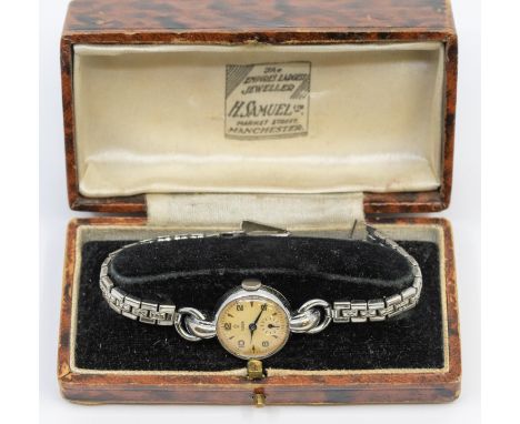 A ladies vintage chrome cased Tudor Rolex wristwatch, circa 1950's comprising a signed round dial with arrow and Arabic marke