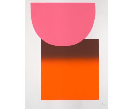 Konkrete Kunst - - Rupprecht Geiger.  (1908 - 2009 München). Pink zu rot. 2003. Farbserigraphie auf cremefarbenem BFK Rives. 