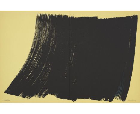 Informel - - Hans Hartung.  (1904 Leipzig - 1989 Antibes). Farandole. 1971. Lithographie auf leichtem Karton. 49 x 74 cm (49 
