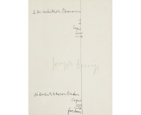 Fluxus Joseph Beuys (1921 Krefeld - 1986 Düsseldorf)Pass für Eintritt in die Zukunft. 1974. Einladungskarte. Lithographie auf