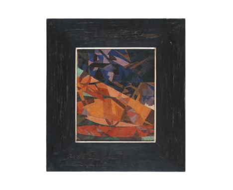 Expressionismus - - Moriz Melzer.  (1877 Albendorf - 1966 Berlin). Komposition 1. 1919/1920. Farbmonotypie auf Transparentpap