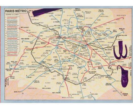 Fluxus - - Joseph Beuys.  (1921 Krefeld - 1986 Düsseldorf). Initiation Gauloise. 1976. Farblithographie auf Karton. 55 x 75,5