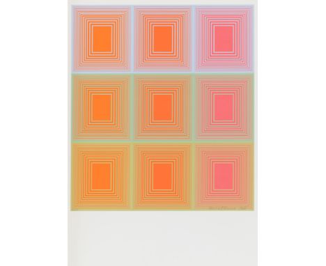 Geometrische Abstraktion - - Richard Anuszkiewicz.  (1930 Pennsylvania, USA - 2020 New jersey, USA). o.T. (geometrische Kompo