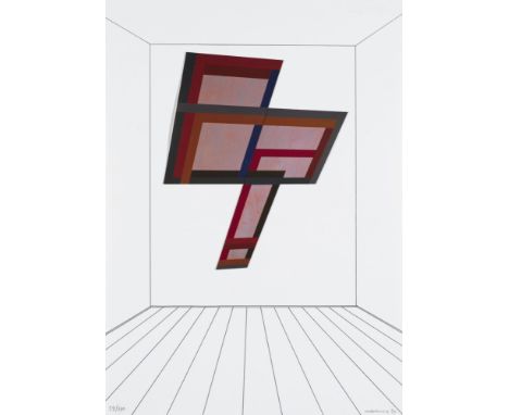 Konkrete Kunst - - Dóra Maurer.  (1937 Budapest -  lebt u. arbeitet in Budapest). o.T. 1990. Collage aus Lithographie und auf