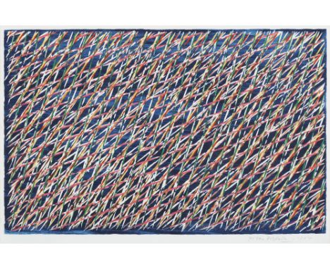 Piero Dorazio (1929 Rom - 2005 Perugia)Natale. 1984. Farblithographie auf Bütten. 34 x 53 cm (37 x 55 cm). Datiert und signie