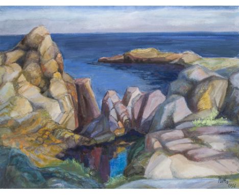 Ursula Otto (1924 - 2017 Berlin)Bornholm - Randklöve Sk�r. 1996. Gouache auf Papier. 50 x 64 cm. Signiert und datiert. Verso 