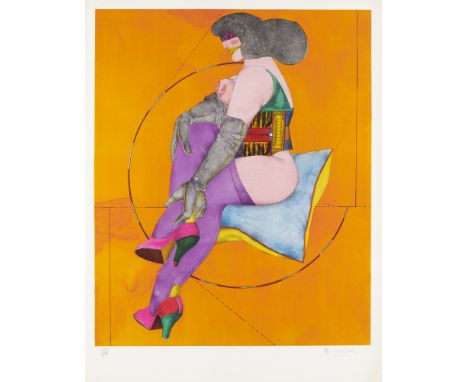 Richard Lindner.  (1901 Hamburg - 1978 New York). after noon. 1969 Portfolio von 8 Farblithographien u. 1 Titelblatt als Seri