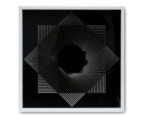Geometrische Abstraktion Marcello Morandini (1940 Mantua)Komposition 706. 2020. 3D-Konstruktion aus Baumwollpapier und bedruc