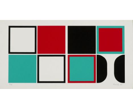 Konkrete Kunst - - Heinz Kreutz.  (1923 Frankfurt - 2016 Prenzberg). Set aus 2 Arbeiten. 1969 bzw. 1972. Je Farbserigraphie a