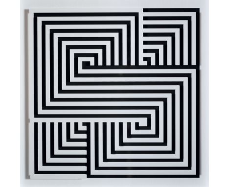 Geometrische Abstraktion Marcello Morandini (1940 Mantua)Komposition 714. 2020. 3D-Konstruktion aus Baumwollpapier und bedruc