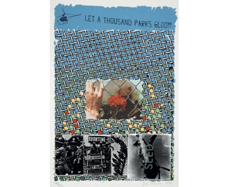 Pop Art Joe Tilson (1928 London)Let a thousand parks bloom. 1971. Farbserigraphie und Collage auf chamoisfarbenem Bütten (mit