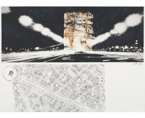 Christo (d. i. Chr. Javacheff).  (1935 Gabrovo/Bulgarien - 2020 New York). Verpacktes Gebäude, Projekt für die Ecole Militair