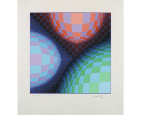 Geometrische Abstraktion - Op Art - - Victor Vasarely.  (1906 Pécs - 1997 Paris). Phoenix Constellation. 1987. Farbserigraphi