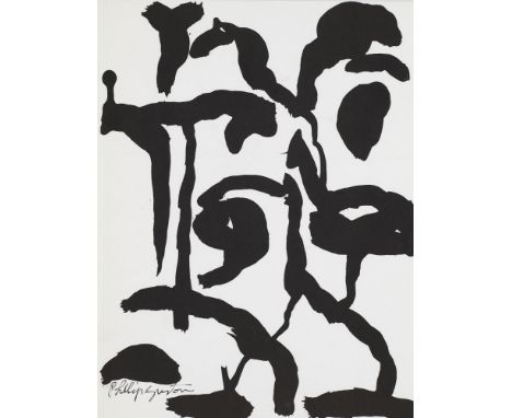 Abstrakter Expressionismus Phillip Gustono.T. 1967. Lithographie auf Papier. 30,5 x 22,5 cm (30,5 x 22,5 cm). Im Stein signie